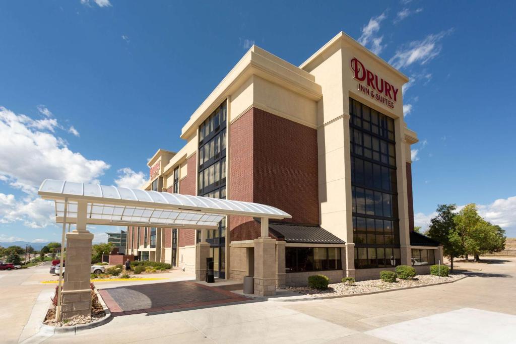 a hotel with a sign on the side of a building at Drury Inn & Suites Denver Tech Center in Centennial