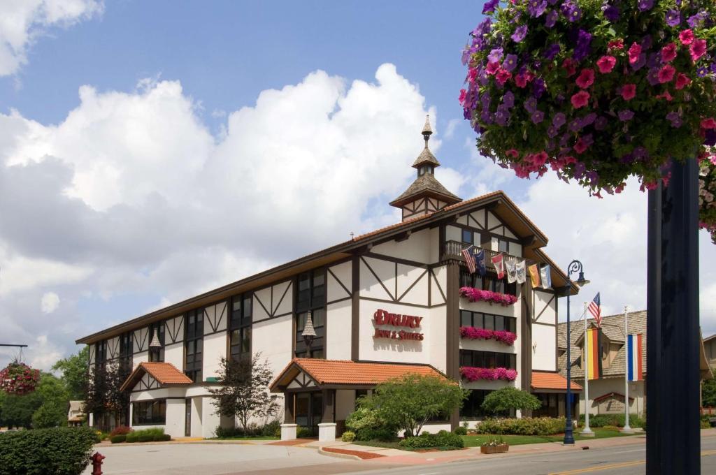 a building with a clock tower on top of it at Drury Inn & Suites Frankenmuth in Frankenmuth