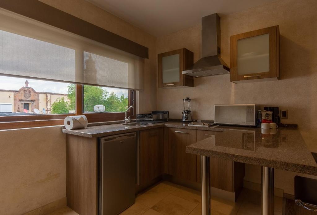 Kuchyň nebo kuchyňský kout v ubytování Hotel Madero