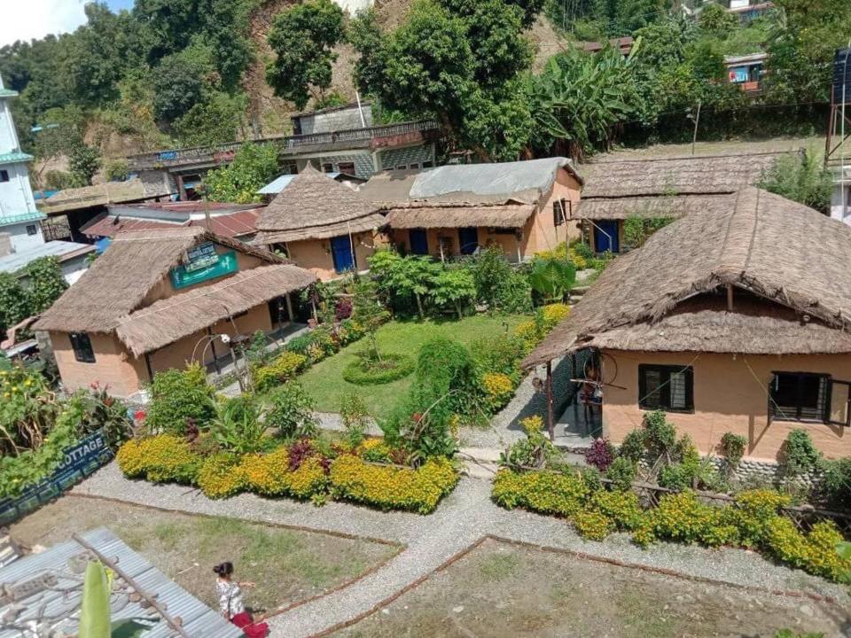 an aerial view of a house with a garden at My beautiful cottage in pokhara in Pokhara
