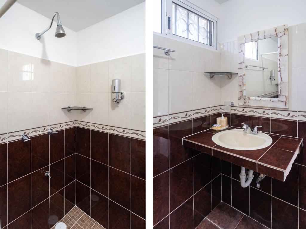 Koupelna v ubytování Hotel Casa Poblana