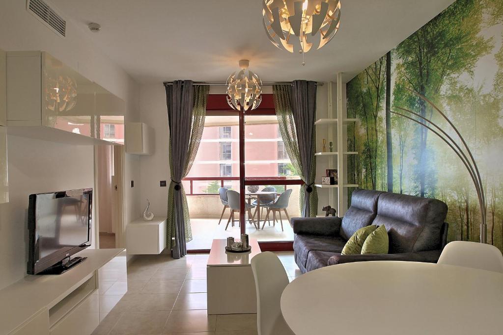 A seating area at Edificio Amatista
