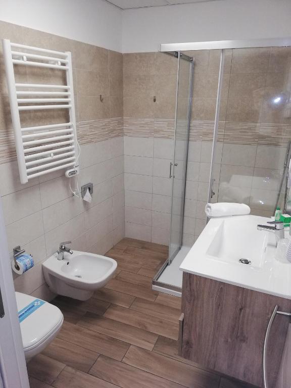 Koupelna v ubytování Hotel Bocciolo