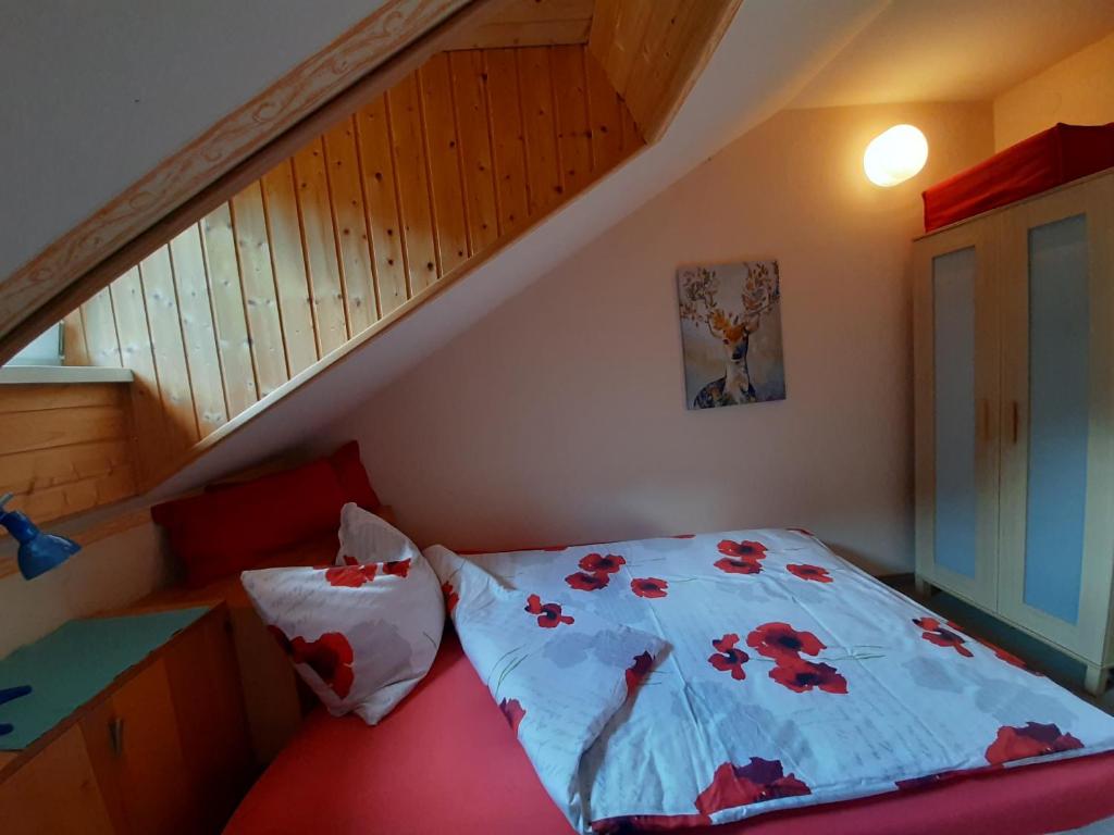 Postel nebo postele na pokoji v ubytování Haasenhaus