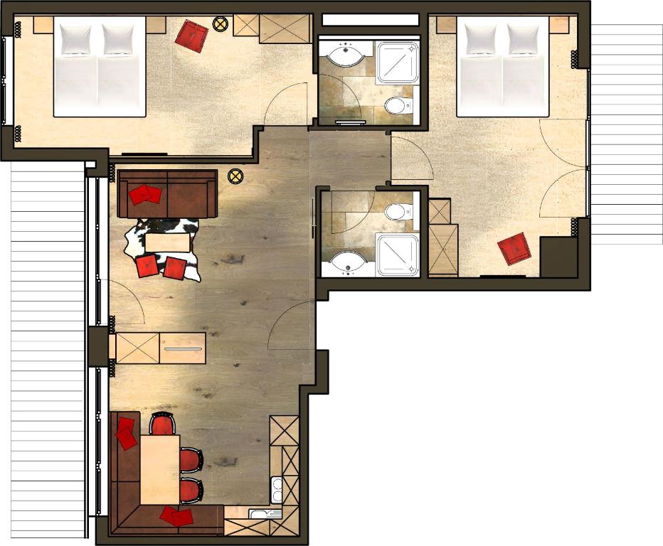 Půdorys ubytování Apart Garni Schadhof