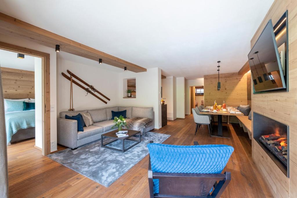 TV a/nebo společenská místnost v ubytování Brunnenhof Luxury Apartments