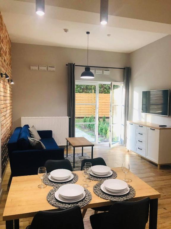 Kuchyň nebo kuchyňský kout v ubytování Property Apart - Soft Lofty Legnicka Centrum