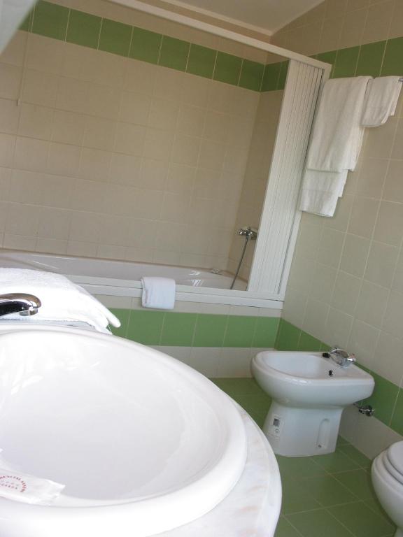 Koupelna v ubytování Hotel Santos