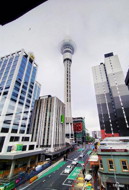 Nespecifikovaný výhled na destinaci Auckland nebo výhled na město při pohledu z hostelu