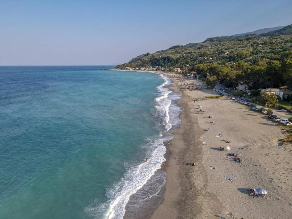 an aerial view of a beach with people on it at Beach House in Zagora