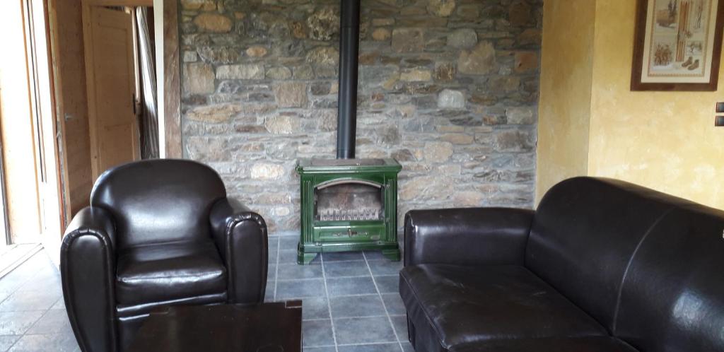 Posezení v ubytování Le Chalet des Fées