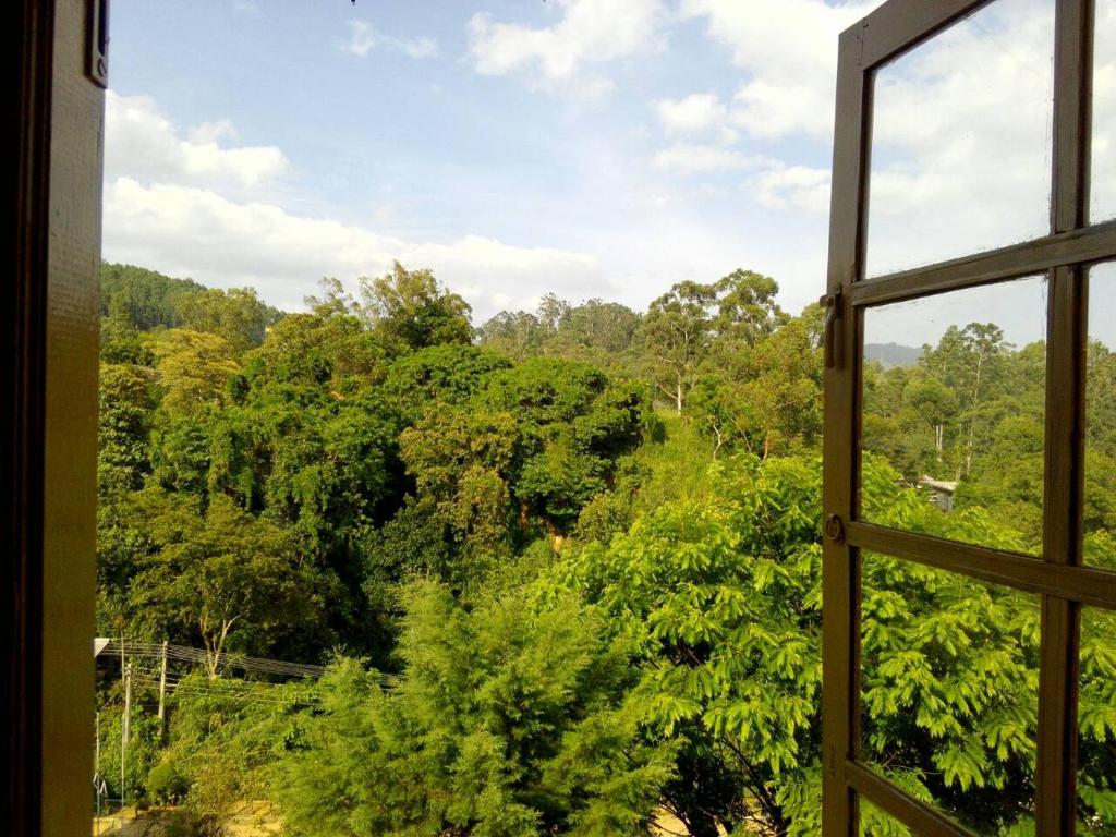 a view of a forest from a window at Green View Ella in Ella