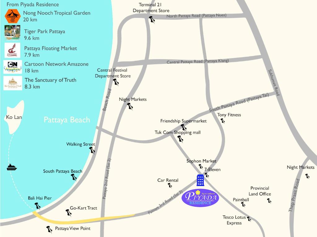 Piyada Residence By TecHotels - Guest Friendly - Near to Beach, Famous Walking Street - Night Clubs , Bars & Discos - Resim 26