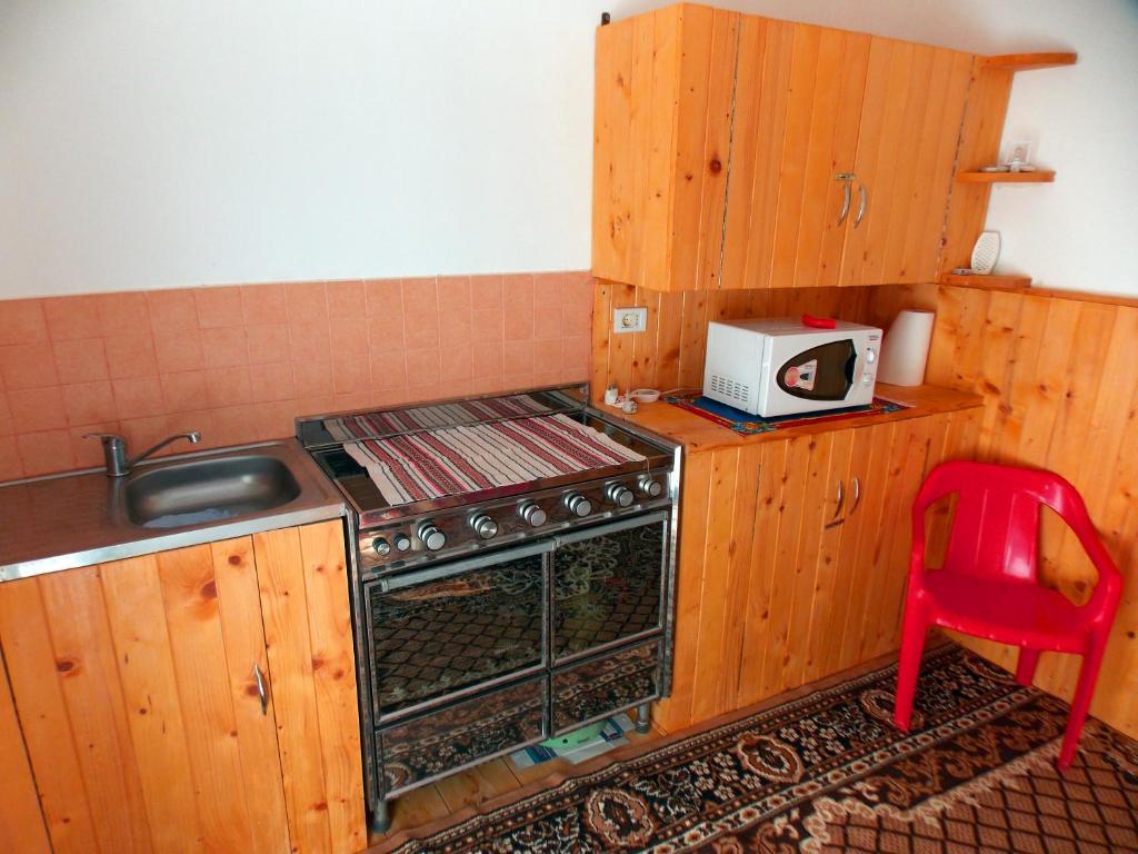 Kuchyň nebo kuchyňský kout v ubytování Pensiunea Paradiso