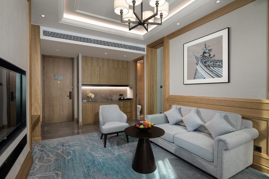 Posezení v ubytování C&D Hotel,Xiamen Xiang'an-Late Check Out & Free Welcome Snacks