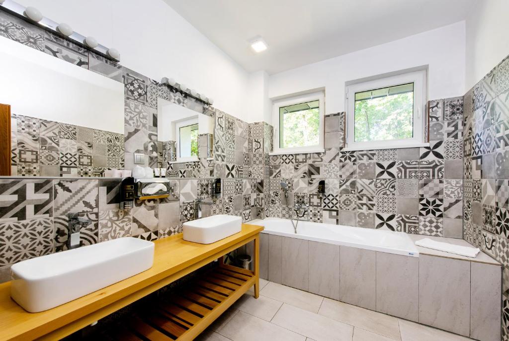 Koupelna v ubytování Hotel Veverica