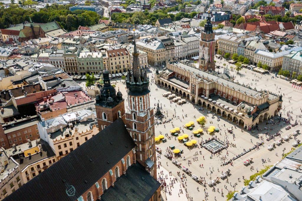 Výhľad na mesto Krakov alebo výhľad na mesto priamo z apartmánu
