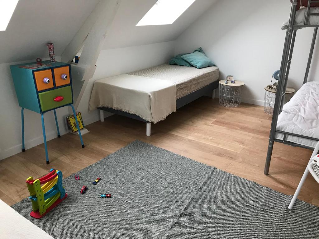 Postel nebo postele na pokoji v ubytování Gîte Côté Prairie classé 4 etoiles