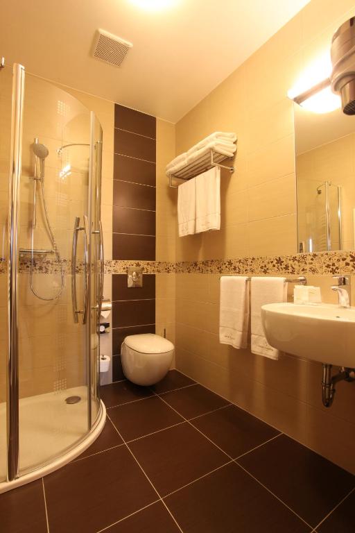 Koupelna v ubytování Hotel Sladovna