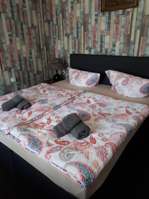 Postel nebo postele na pokoji v ubytování Ferienhaus Krähmer
