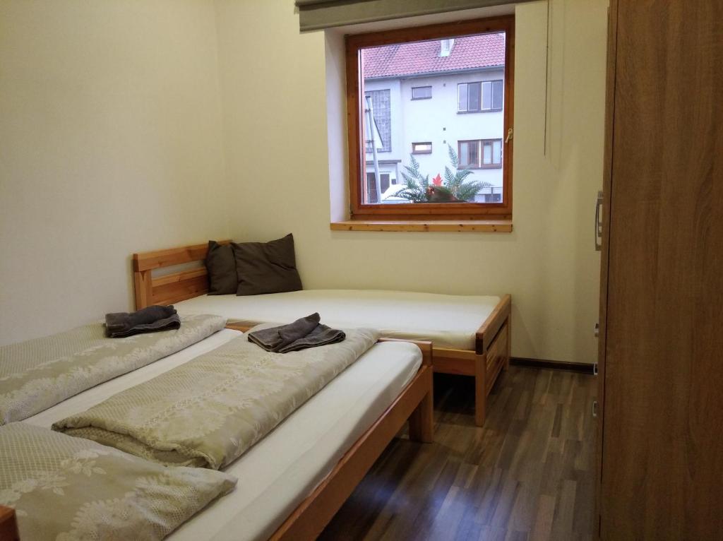 Postel nebo postele na pokoji v ubytování Ubytování v soukromí Opolany u Poděbrad