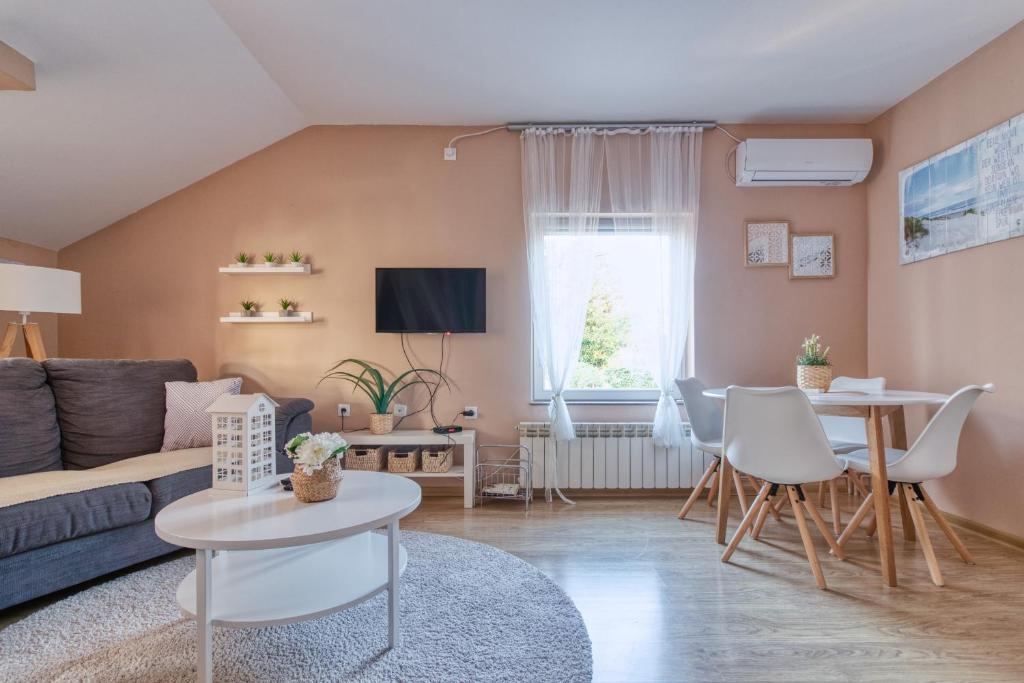 TV a/nebo společenská místnost v ubytování Prenociste Dunav 97 K6