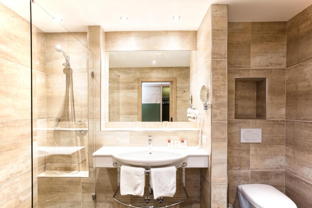 Koupelna v ubytování Hotel Tiefenbrunner