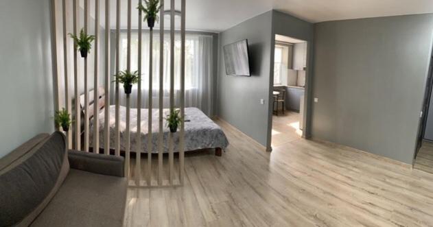 En eller flere senge i et værelse på Babylon Apartments on Vidinska 41