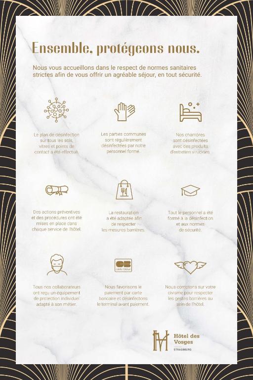 Certifikát, hodnocení, plakát nebo jiný dokument vystavený v ubytování Hotel des Vosges BW Premier Collection