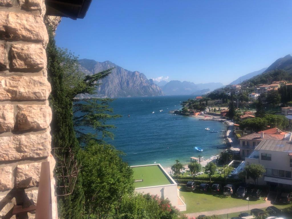 a view of the ocean from a building at Breathtaking view. in Malcesine