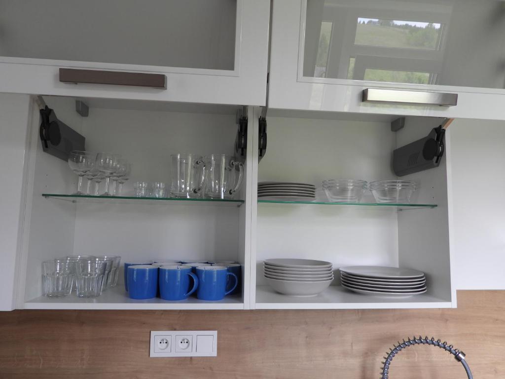 Kuchyň nebo kuchyňský kout v ubytování Apartmán u Kunštátského mlýna