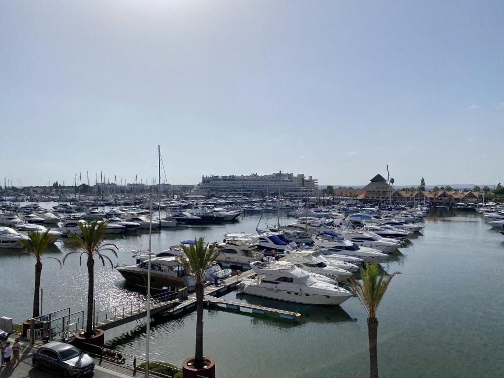 a bunch of boats are docked in a harbor at Sunset Marina - Sea view - Vilamoura in Vilamoura