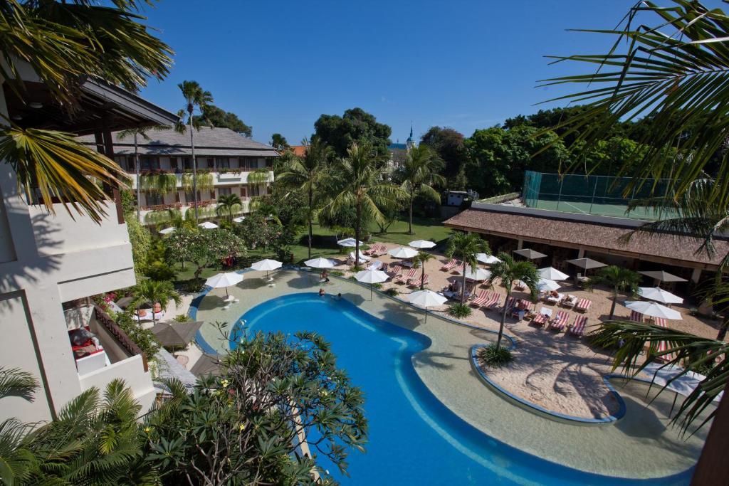 an aerial view of a resort with a pool at Blu-Zea Resort by Double-Six in Seminyak