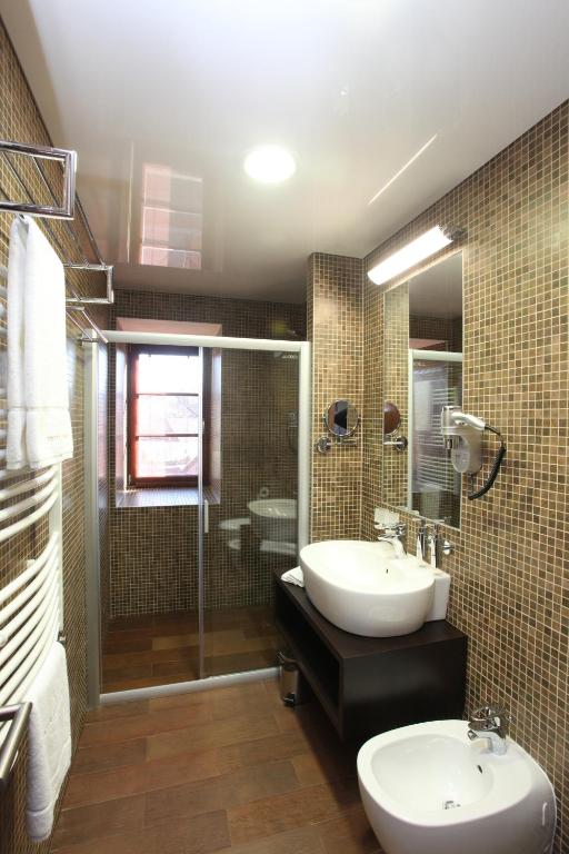 Koupelna v ubytování Hotel Sladovna