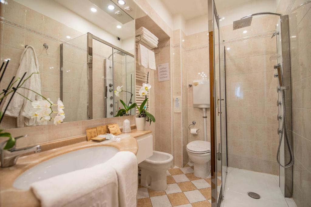 Koupelna v ubytování Hotel Villa Imperina