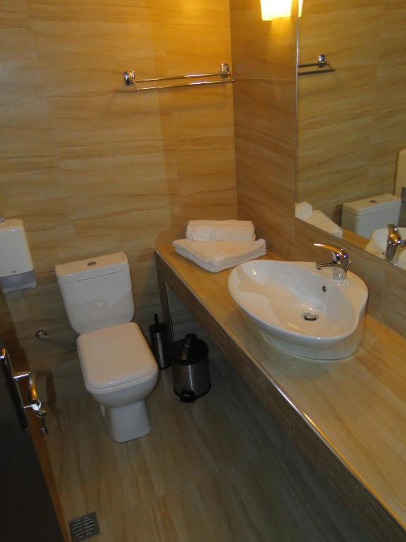Koupelna v ubytování Hotel Olympos