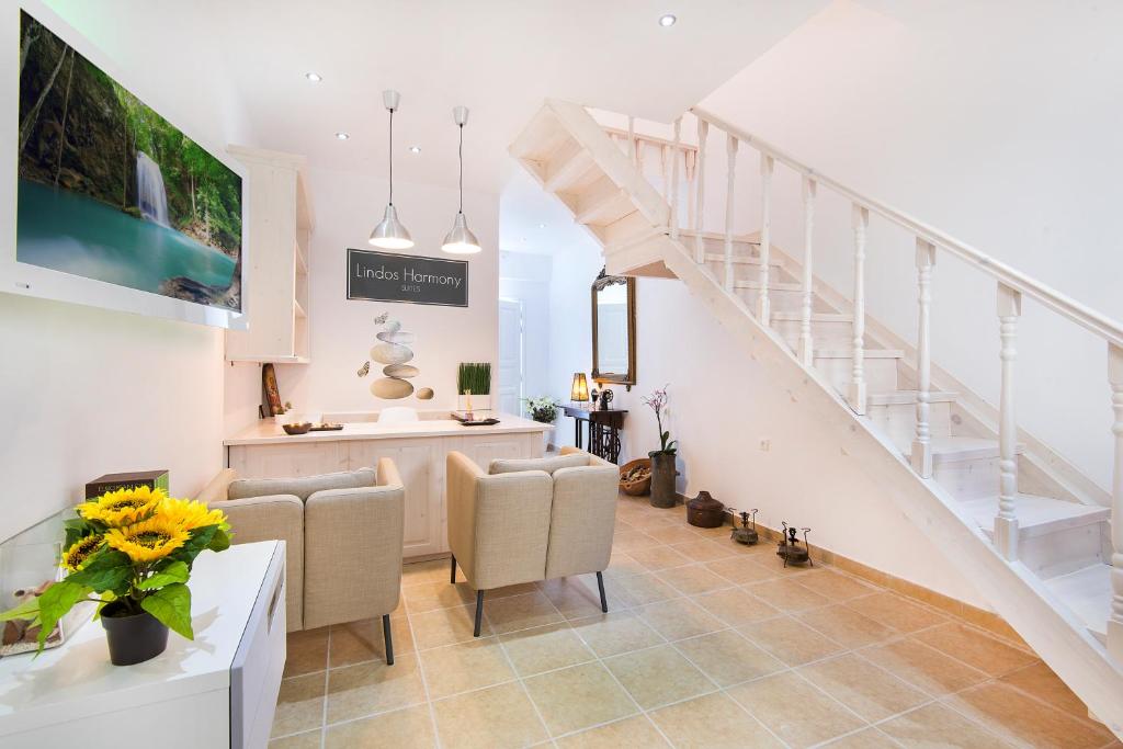 Posezení v ubytování Lindos Harmony Suites