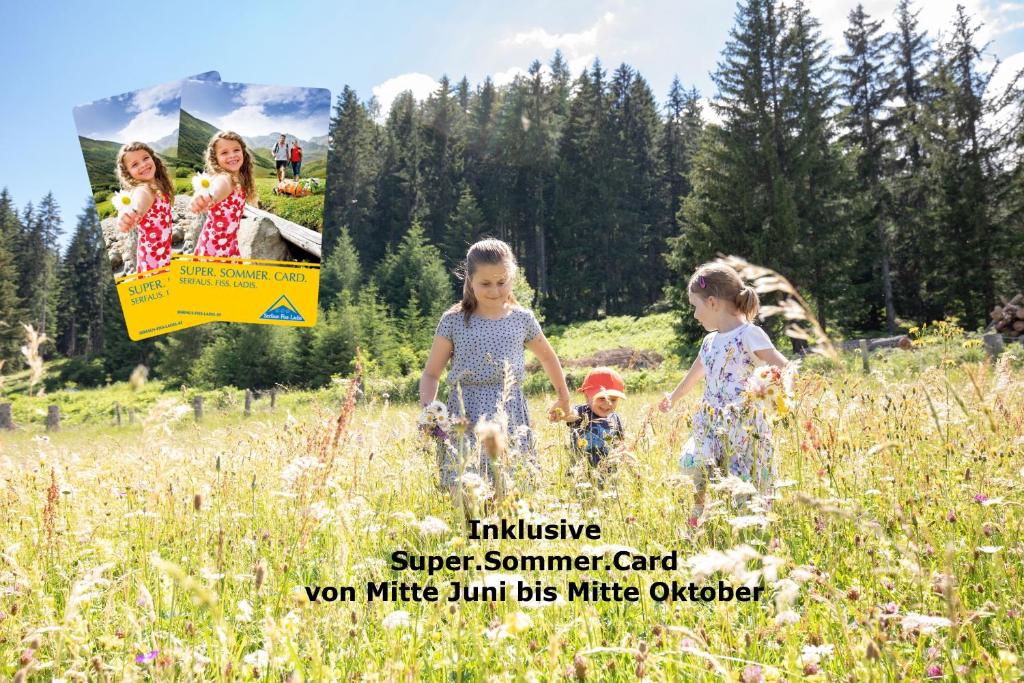 Děti v ubytování LAUDEGGHOF Ladis inklusive Sommer Bergbahnticket