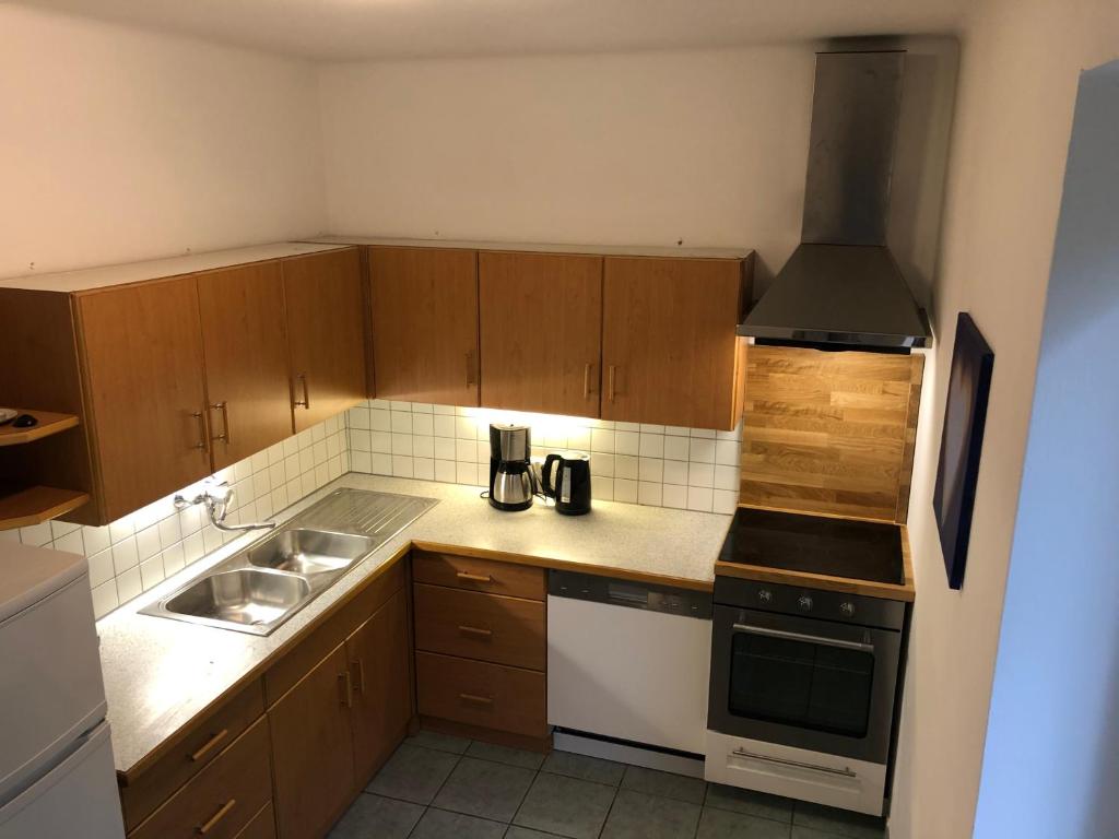 Kuchyň nebo kuchyňský kout v ubytování Ferienhaus Vera