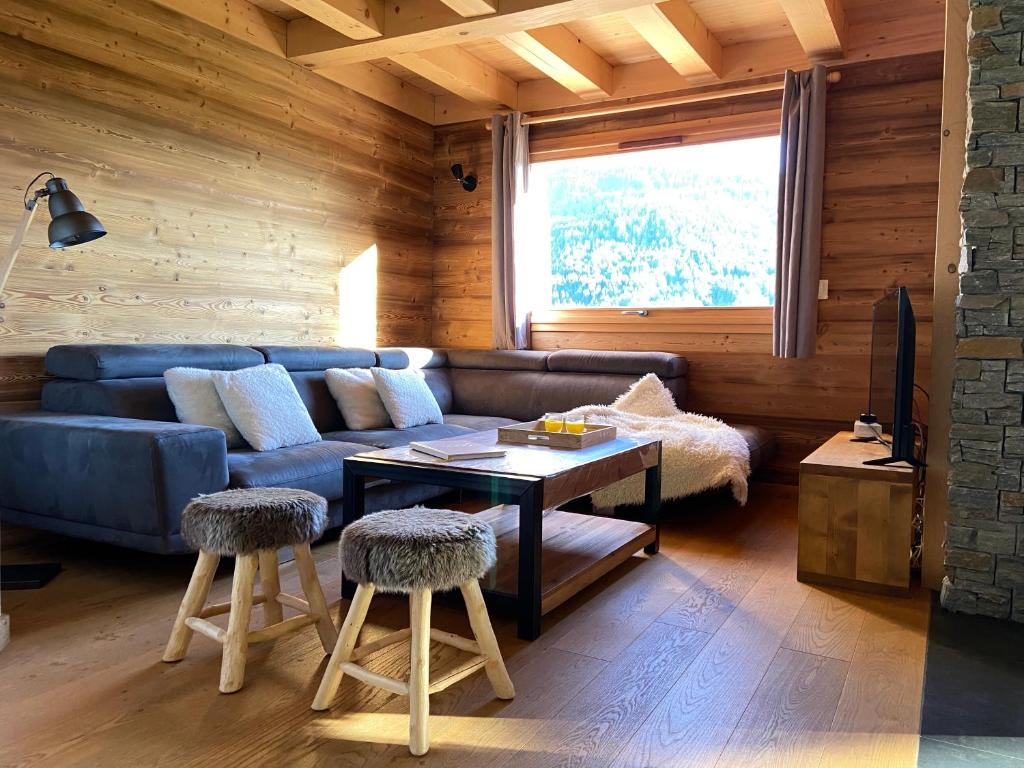 Posezení v ubytování Chalet Soleya