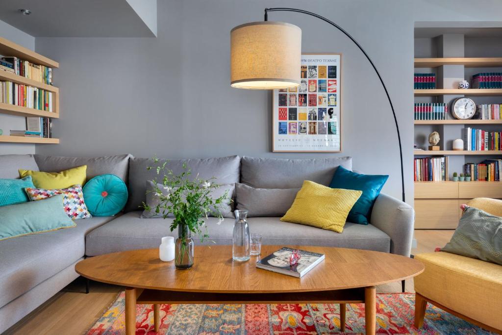 Część wypoczynkowa w obiekcie Central Athens Penthouse