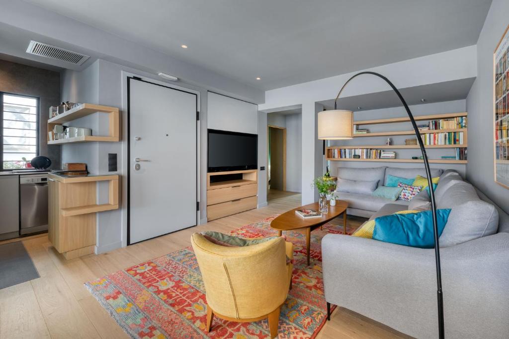 Kuchnia lub aneks kuchenny w obiekcie Central Athens Penthouse