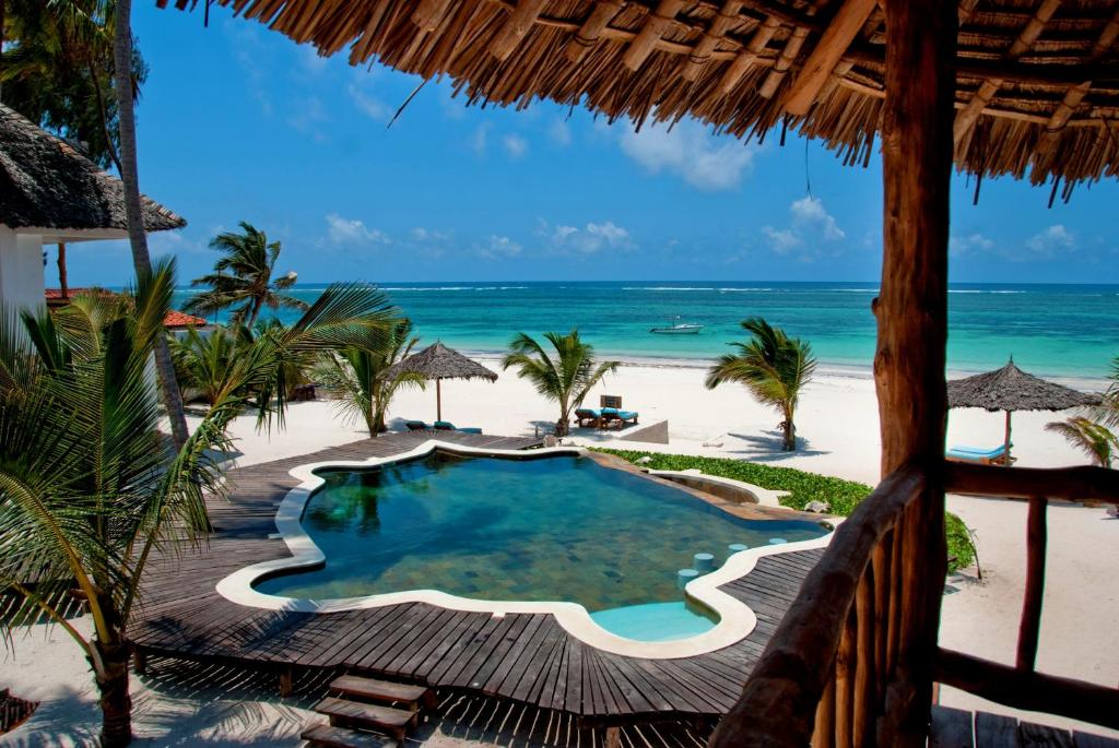 a view of the beach from the resort at Waterlovers Beach Resort in Diani Beach