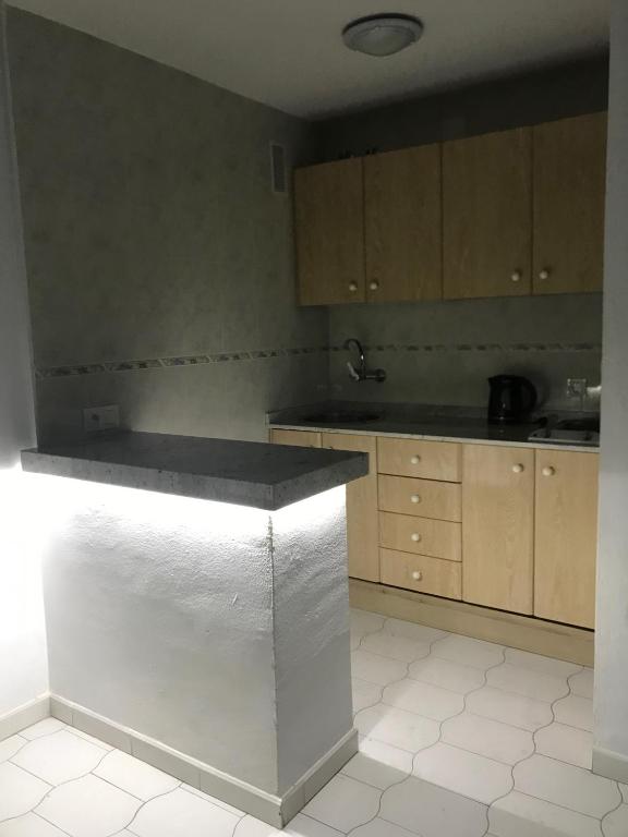 Kuchyň nebo kuchyňský kout v ubytování Estudios y Apartamentos Benal Beach