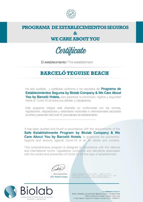 a screenshot of a website for a baroda texture beach at Barceló Teguise Beach - Adults Only in Costa Teguise