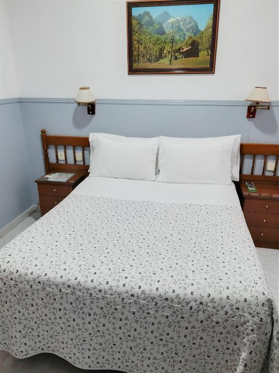 Cama ou camas em um quarto em Hostal Dulcinea
