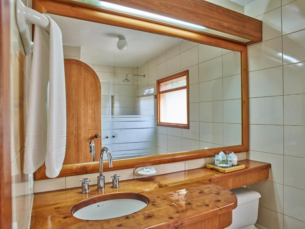 Koupelna v ubytování Hosteria Cabañas Del Lago