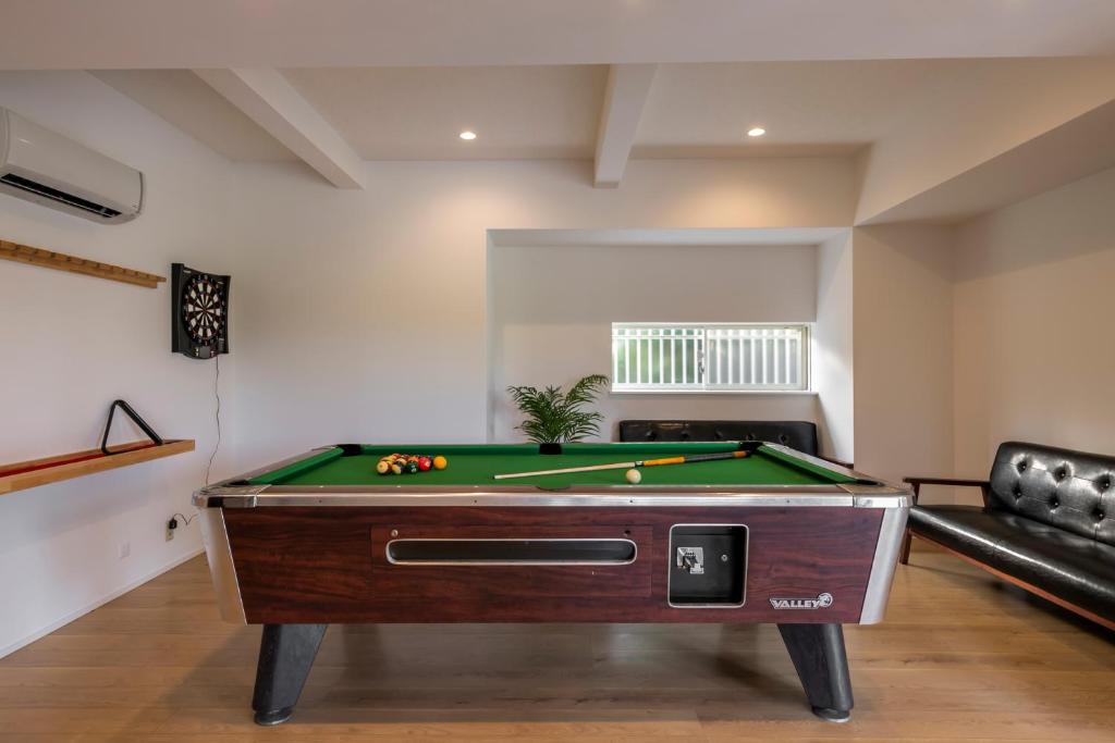 Biliár nebo kulečník v ubytování private villa 九十九里