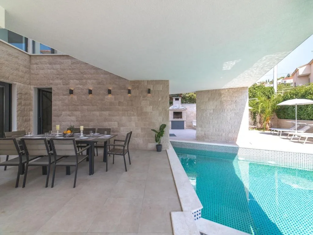 Luxury Villa Trogir 3 with private pool, jacuzzi and gym by the beach on Ciovo - Okrug Donji, Centola, Croatia