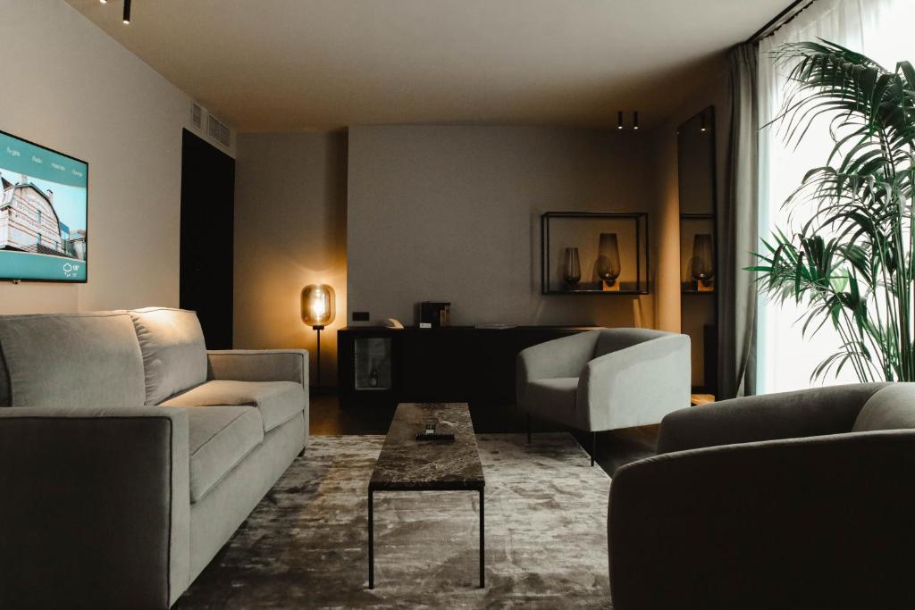 Posezení v ubytování Hotel Sanglier